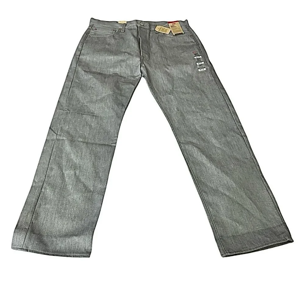 Levi’s 501 Men’s Gray Straight Leg Jeans 36x32 Button Fly Classic Fit Denim